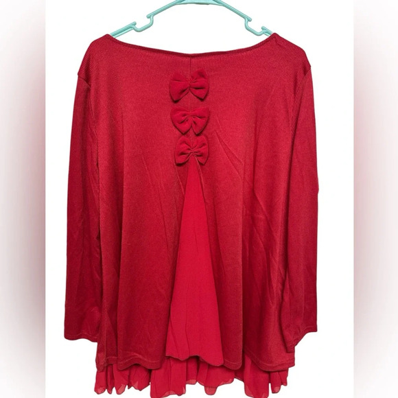 Xiang Ri Kui Red Layered Tunic - Picture 1 of 11